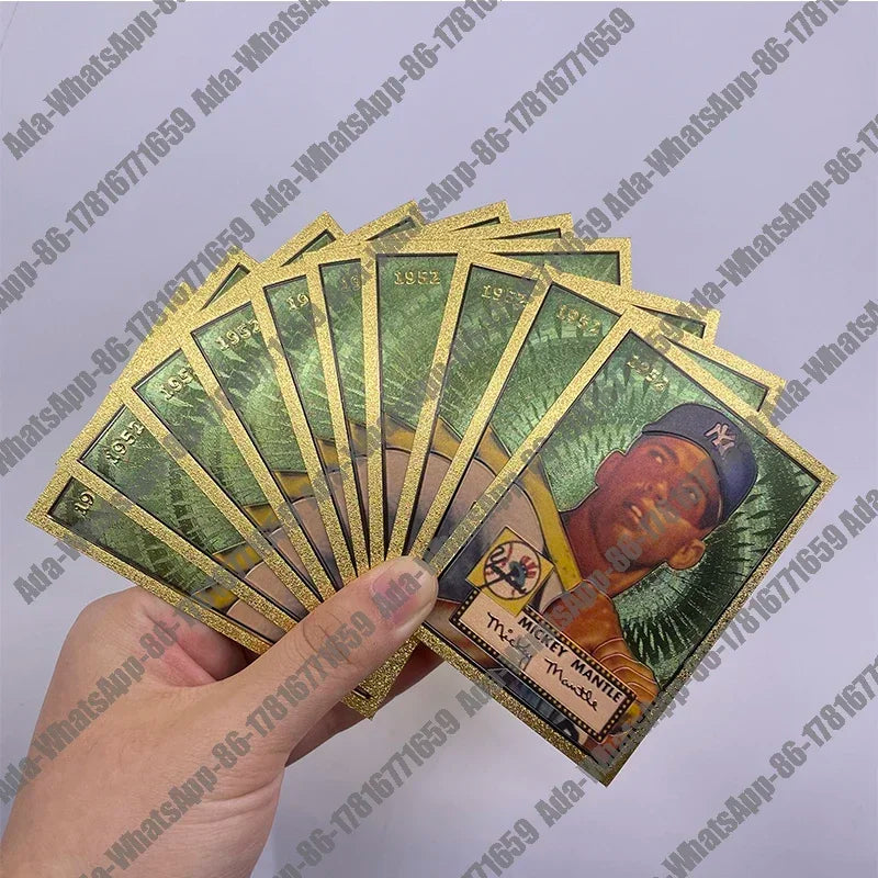 Classic 18 Types famous baseball player gold foil small cards for collection Gift and commemoration