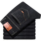 Men’s Straight Jeans (Stretch Slim Fit, Business Casual Denim Trousers)