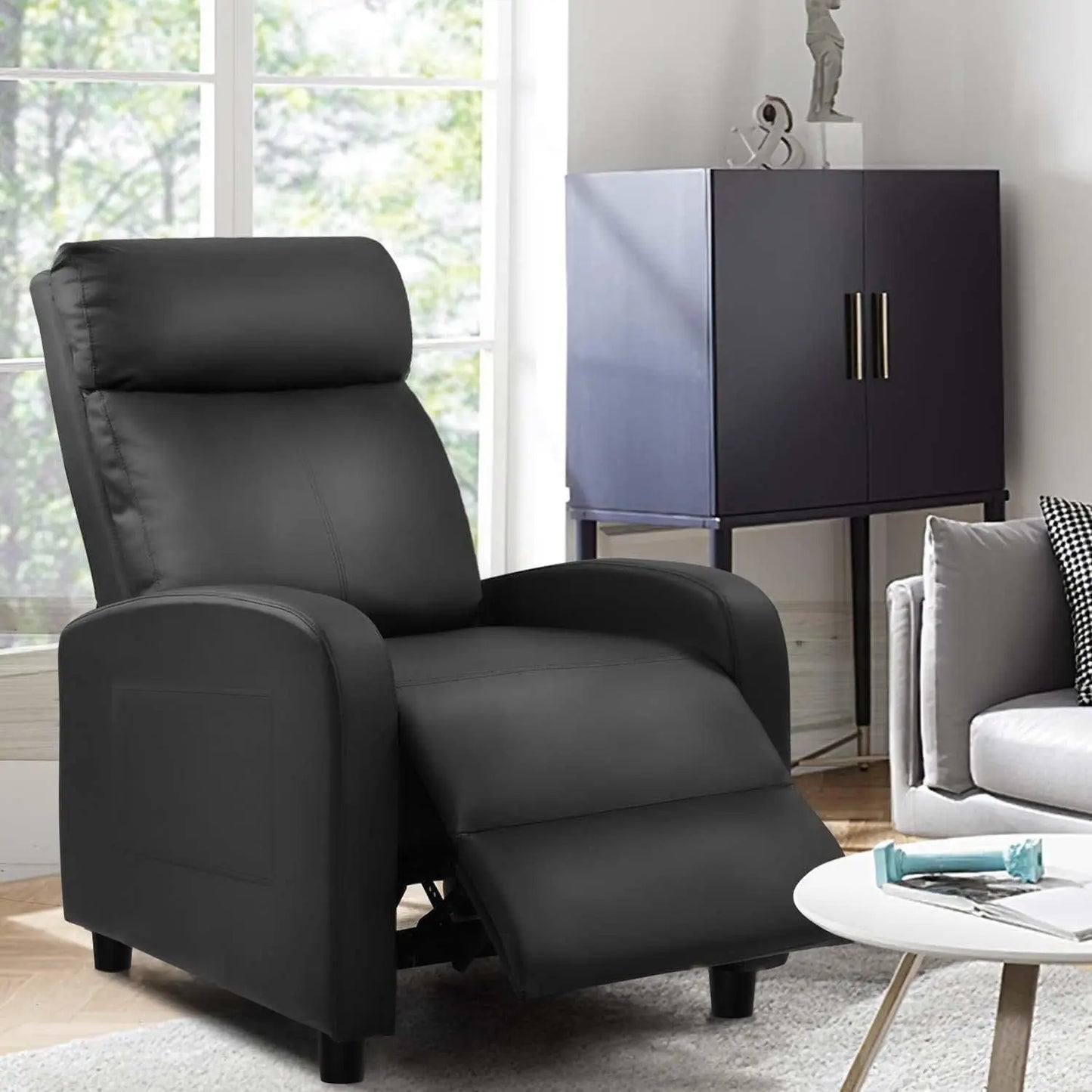 Black PU Leather Massage Recliner