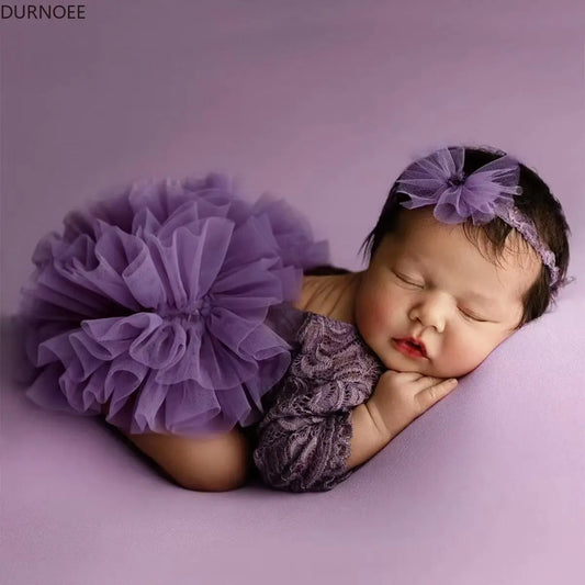 Newborn Baby Tutu Dress: Lace Girl Princess Romper, Perfect for Photoshoots