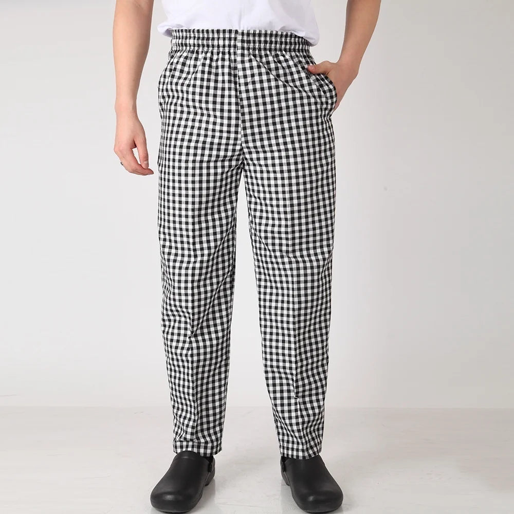 Men Work Wear Restaurant Kitchen Elastic Waist Pants