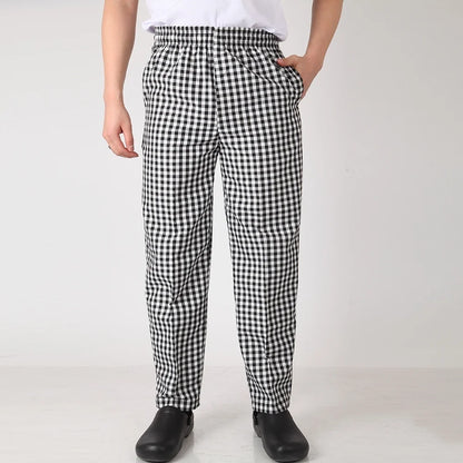 Men Work Wear Restaurant Kitchen Elastic Waist Pants