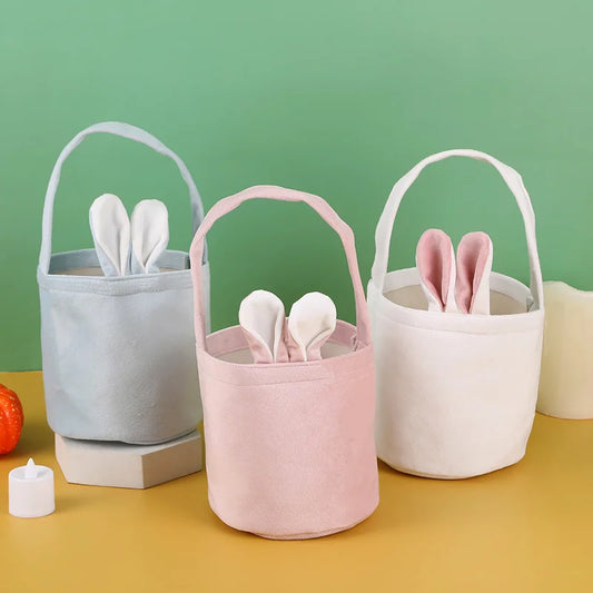 Velvet Easter Rabbit Bags New Pattern Cute Candy Bags Wedding Birthday Party Decoration Easter Basket Decorations