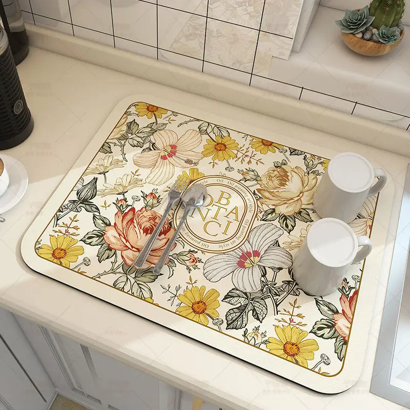 Super Absorbent Large Drying Mat – Anti‑Slip Quick‑Dry Pad for Kitchen, Coffee Station, Bathroom & Tableware