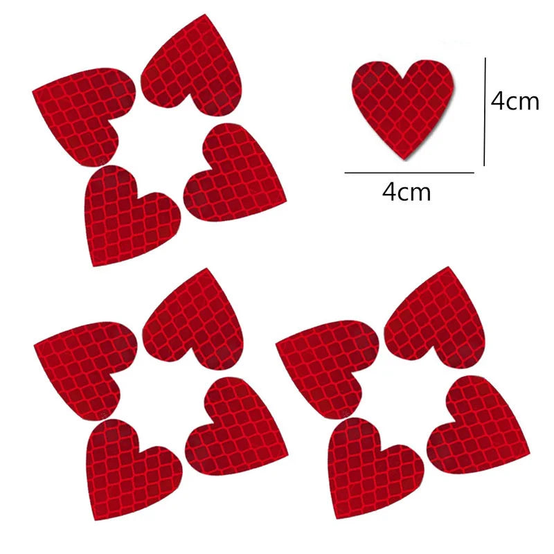delete  12pcs Heart Shape Reflective Car Stickers Night Warning Mark Reflective Tape Stickers Decoration Decal Car Accessories