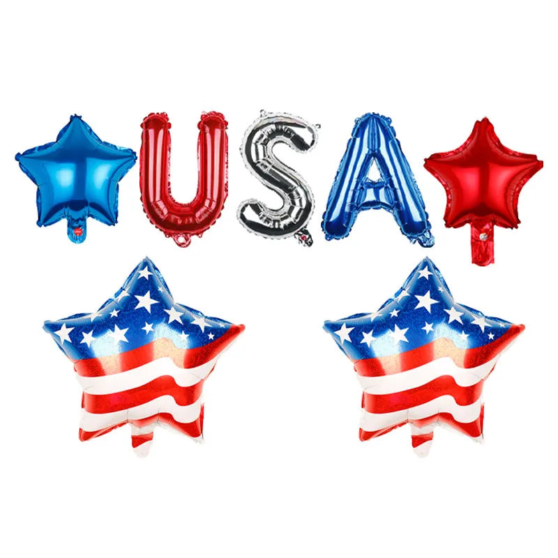 Independence Day Party Disposable Cutlery American Flag Plate Paper Cup For USA Birthday Party Supplies Patriotic Decorations