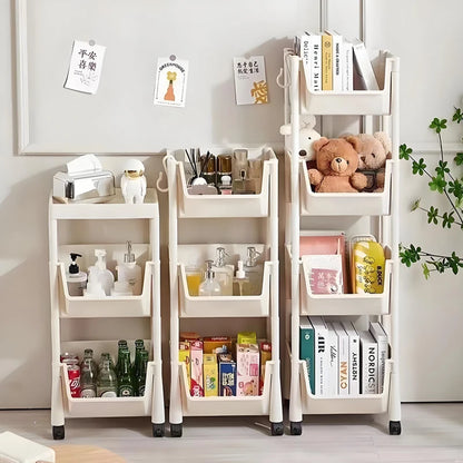 Mobile Kitchen Organizer Rack — Snack, Toy & Book Trolley w/ Wheels