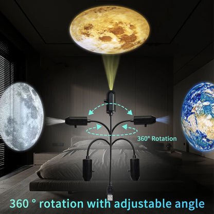 Halloween Led Projection Night Light Pumpkin Ceiling Wall Lamp USB Moon Projector Christmas Atmosphere Mood Light Room Decor