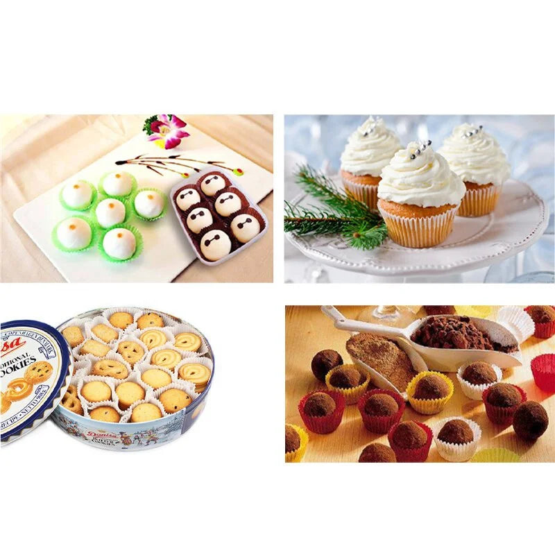 1000Pcs Mini Size Chocalate Paper Liners Baking Muffin Cake  Cups  Forms Cupcake Cases Solid Color Party Tray  Mold
