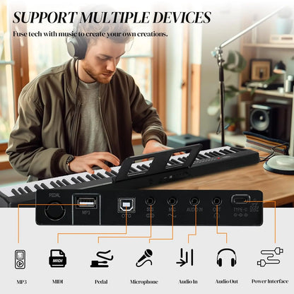 88‑Key Foldable Semi‑Weighted Digital Piano Set (Dual Bluetooth Mode)