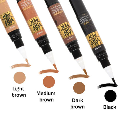 Lace Tint Pen Tinted Lace Precision Parting Pen Black Medium Dark Light Brown 5Ml 0.17Oz - Wig Lace Tint With Brush Applicatior