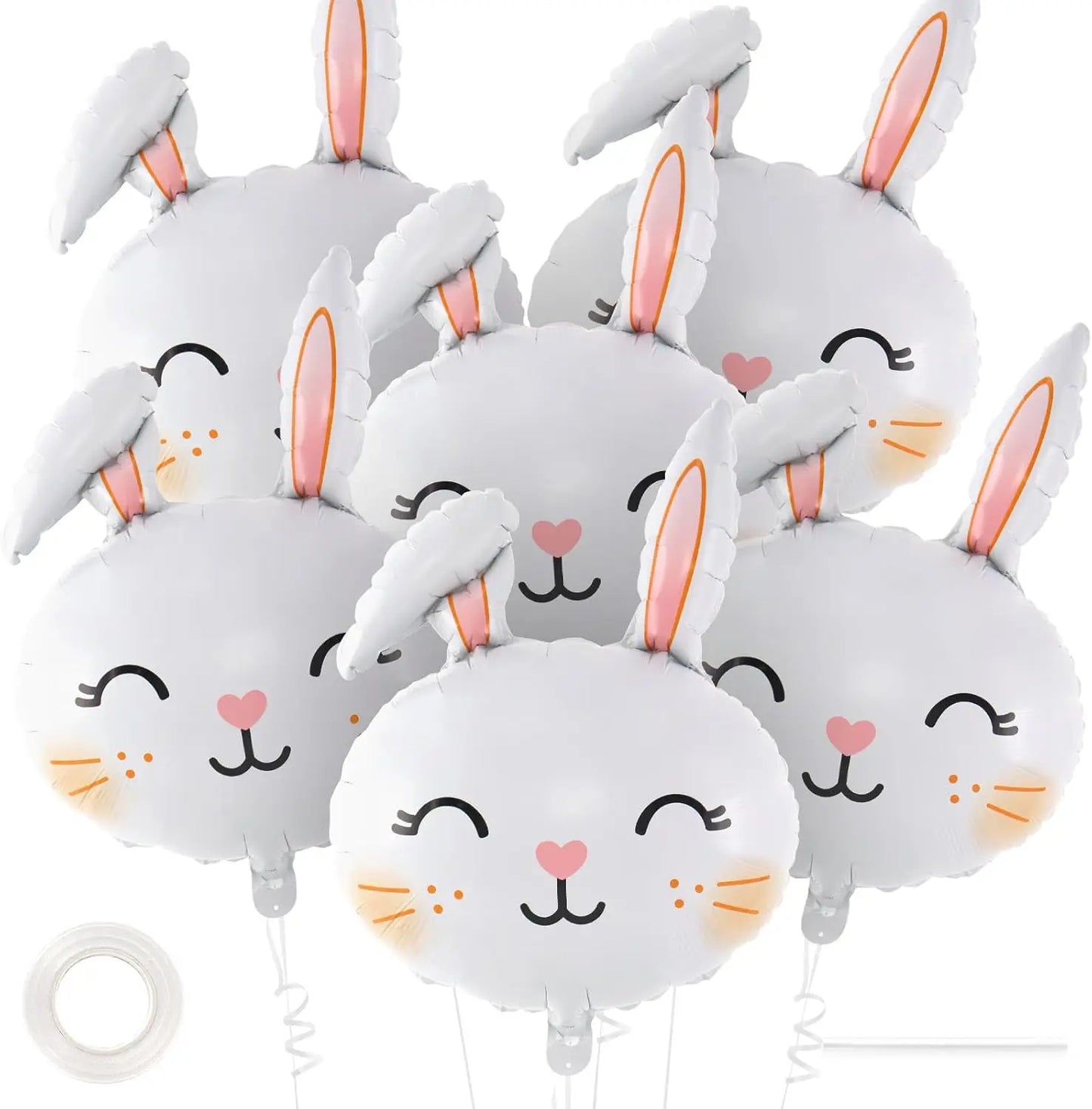 3/6Pcs Easter Rabbit Balloons, Giant Bunny Shaped Foil Balloons Happy Easter Balloon forEaster Party Decors Kids Birthday Party