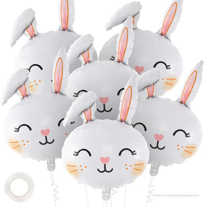 3/6Pcs Easter Rabbit Balloons, Giant Bunny Shaped Foil Balloons Happy Easter Balloon forEaster Party Decors Kids Birthday Party