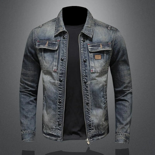 Vintage Denim Jacket Men's With Windbreak Cotton Padded Down Jacket Men's High Quality Classic Fashion New Zipper Padded Jacket