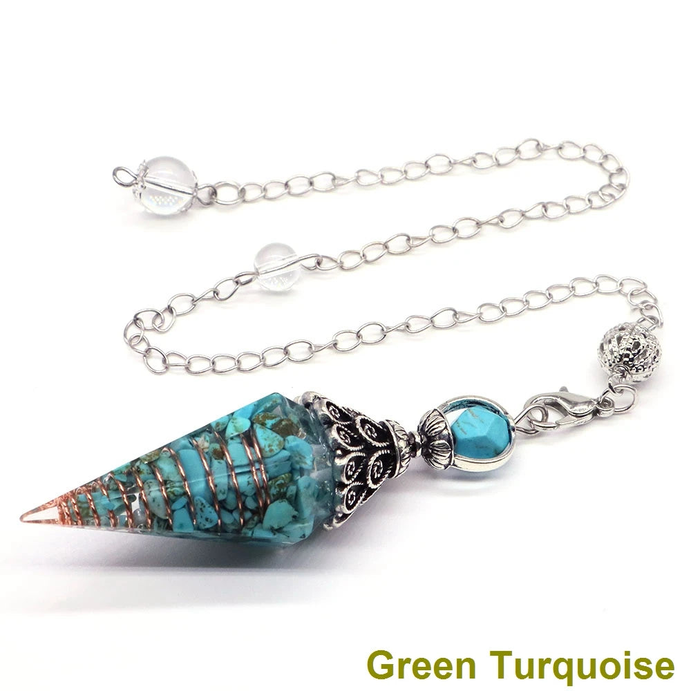 Crystal Healing Stone Quartz Pendulums Spiritual Hexagonal Pointed Resin Witchcraft Supplies Balancing Accessories Divination