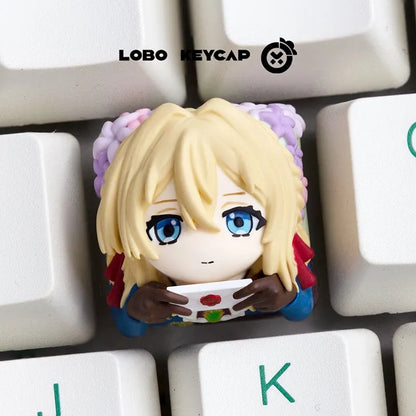Violet Evergarden Artisan Resin Keycap (Anime · ESC Key · Mechanical Keyboard Accessory)