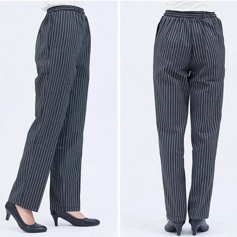 Unisex Chef Pants Cook Chef Pants with Elastic Waist Uniform