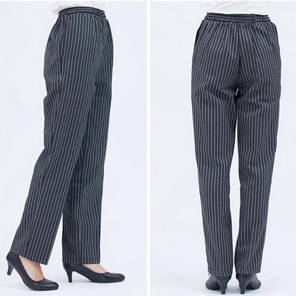 Unisex Chef Pants Cook Chef Pants with Elastic Waist Uniform