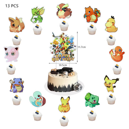 Pikachu Birthday Party Decoration Set (Backdrop · Balloons · Tableware · Kids Party Kit)