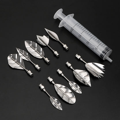 10 pcs Pudding Nozzle +1 Syringe Tools Jelly Cake Jello Gelatin Tools Cake Decorating Tools 3D Jelly Flower Art Tools