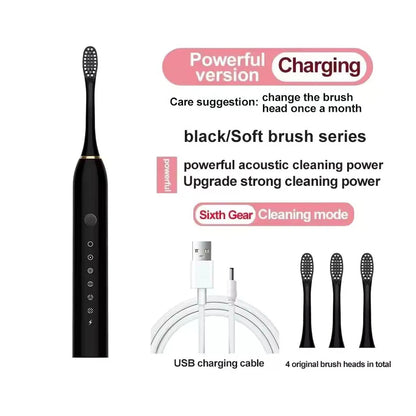 Ultrasonic Electric Toothbrush Set (Smart Sonic, Waterproof, Adult Deep‑Cleaning Modes)
