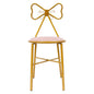 Elegant Pink Butterfly Backrest Chair with Soft Cushion, 100kg Load Iron Frame Dining Chair for Living Room Bedroom Cafe Decor