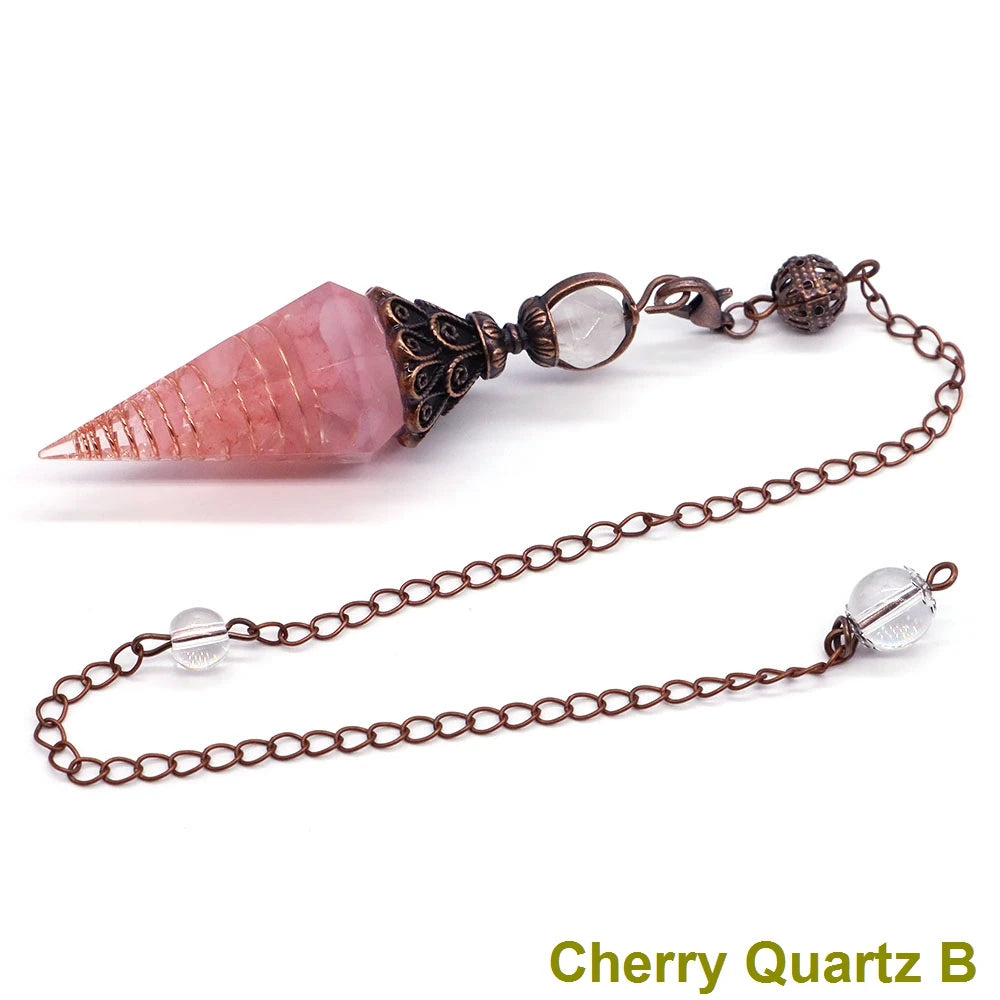 Crystal Healing Stone Quartz Pendulums Spiritual Hexagonal Pointed Resin Witchcraft Supplies Balancing Accessories Divination