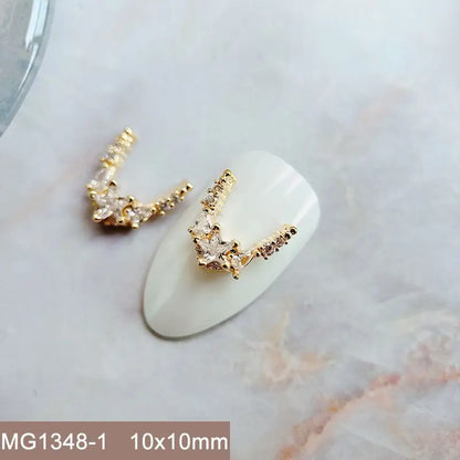 10pcs/lot Luxury No Fading Bow Butterfly Arc Nail Art Parts Zircon Crystal Manicure Nails Accesorios Supplies Decorations Charms