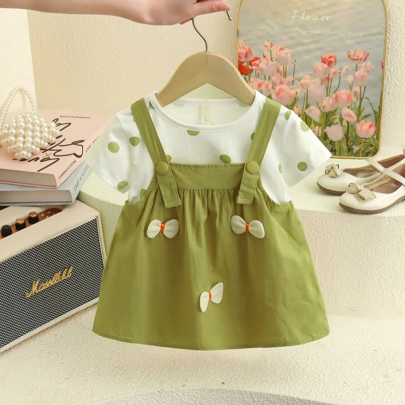 Baby Girl Polka Dot Dress – Summer Outfit with 3D Bow, Sweet Birthday Party Dress for Toddlers