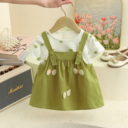 Baby Girl Polka Dot Dress – Summer Outfit with 3D Bow, Sweet Birthday Party Dress for Toddlers
