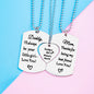 3 PCS Daddy Mom Girl Matching Necklace Set Stainless Steel Father Mother Daughter Necklaces Family Jewelry Gifts