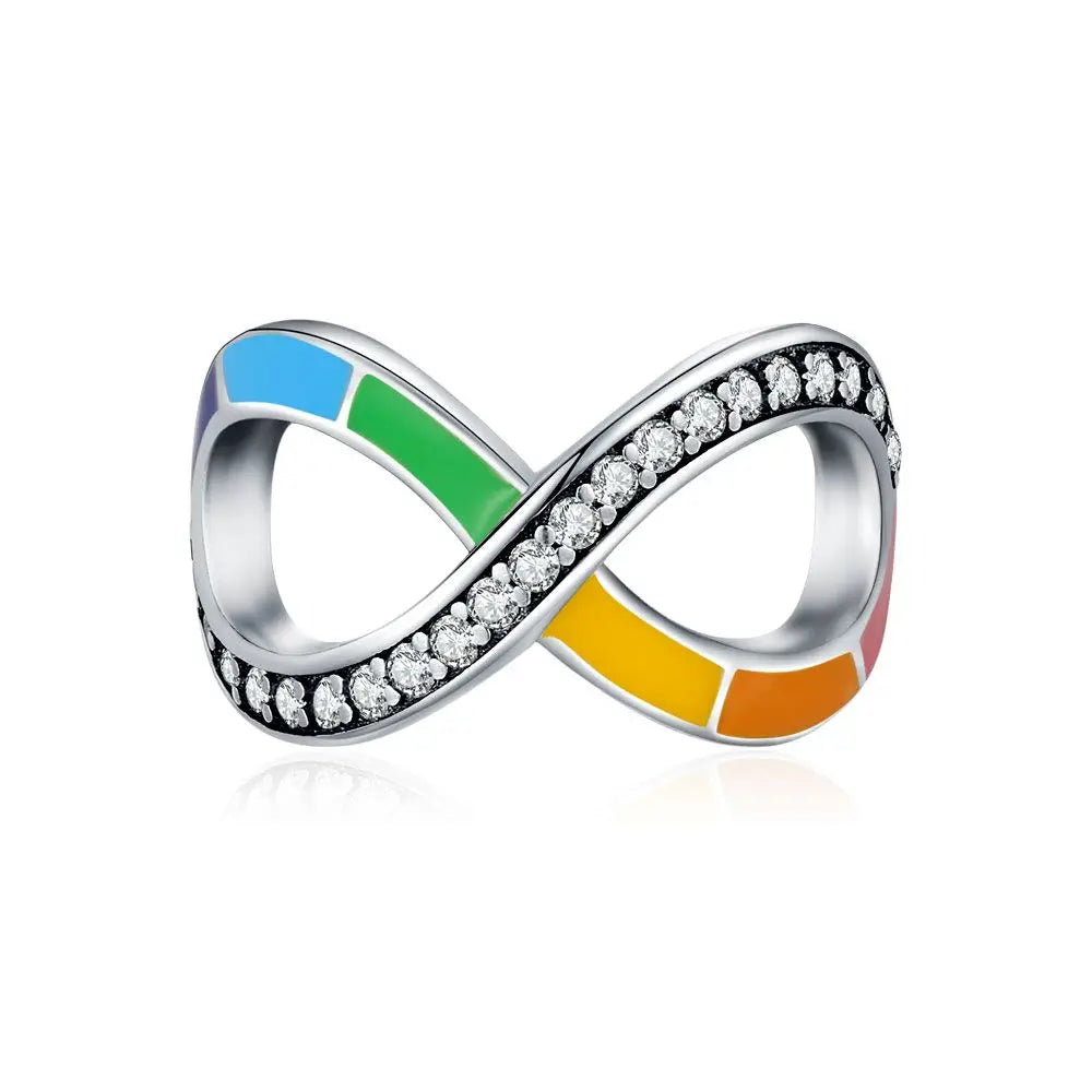 925 Sterling Silver Rainbow Heart Charm