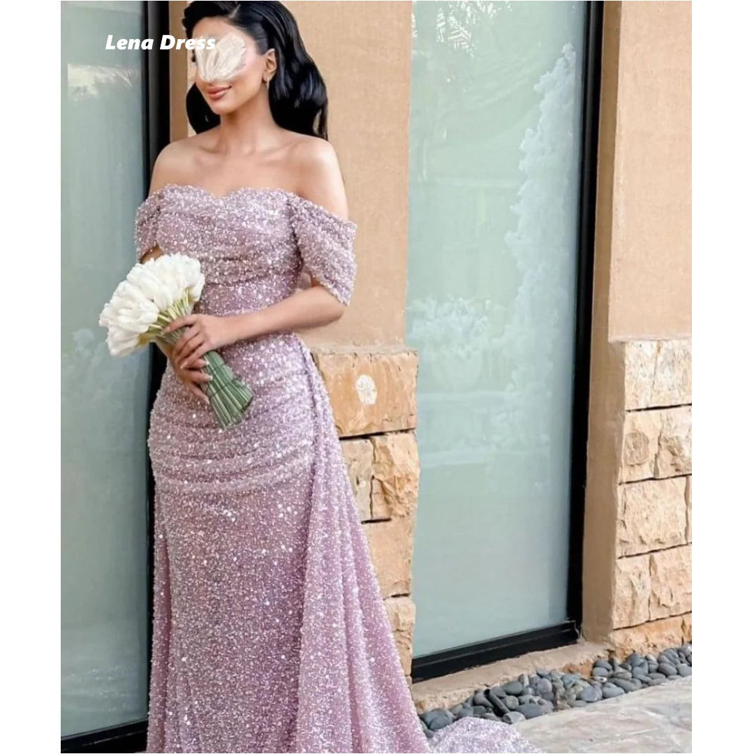 Lena Custom Made Elegant Evening Dresses for Women Luxury Party Dress Women Elegant Party Off the Shoulders Mermaid Beaded Lace