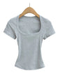 Women’s Square Collar Summer Crop Top