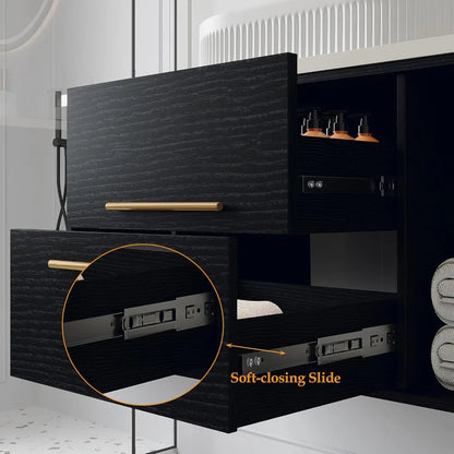40" Floating Bathroom Vanity with Solid Wood Cabinet & Ceramic Sink