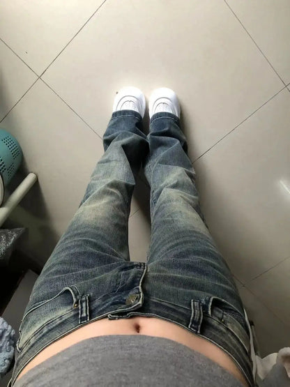 Vintage Washed High Waist Bell Bottom Jeans