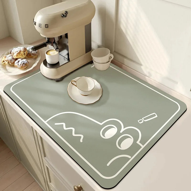 Super Absorbent Large Drying Mat – Anti‑Slip Quick‑Dry Pad for Kitchen, Coffee Station, Bathroom & Tableware