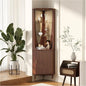 70" Walnut Fluted Bar Cabinet with LED