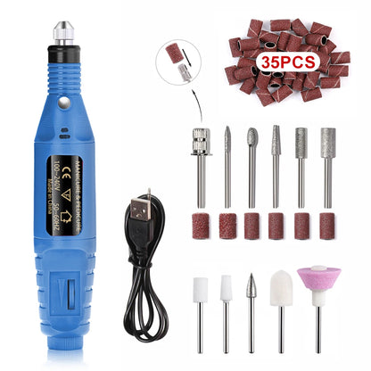 Professional Electric Nail Drill Machine Set – Manicure Milling Cutters & Strong Nail Polishing Tool