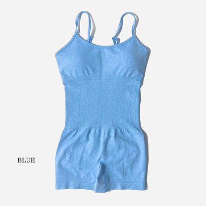 Women Fitness One Piece Strap Tummy Control Padded Sports Bra Rompers
