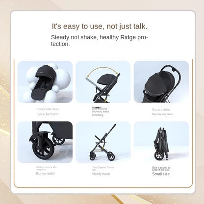 Lightweight Two‑Way Baby Stroller – High‑Landscape Newborn Four‑Wheel