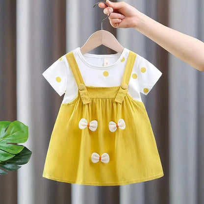 Baby Girl Polka Dot Dress – Summer Outfit with 3D Bow, Sweet Birthday Party Dress for Toddlers