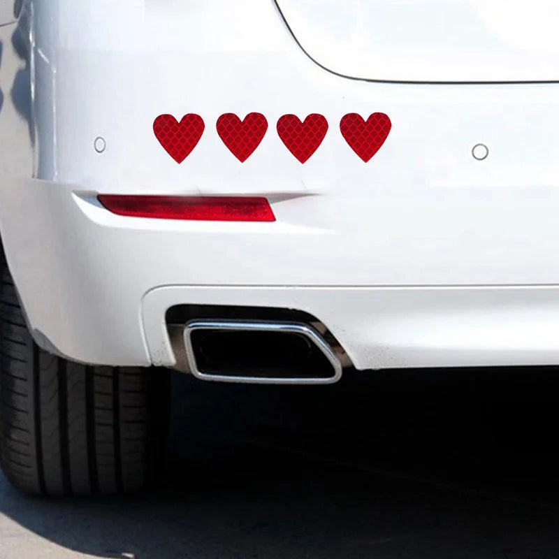 delete  12pcs Heart Shape Reflective Car Stickers Night Warning Mark Reflective Tape Stickers Decoration Decal Car Accessories