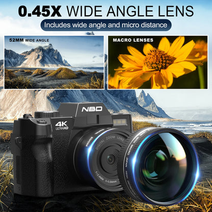 NBD 4K Vlog Camera – 48MP, 3" Flip Screen