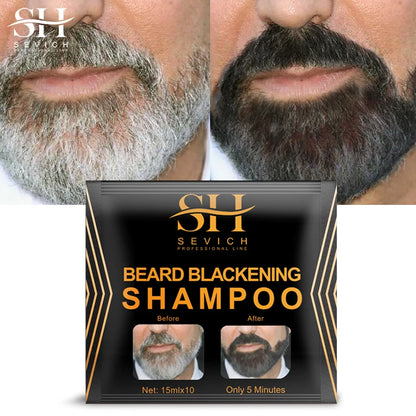 3‑Minute Black Beard Dye Cream – Fast Natural Beard Color Shampoo for Gray Coverage