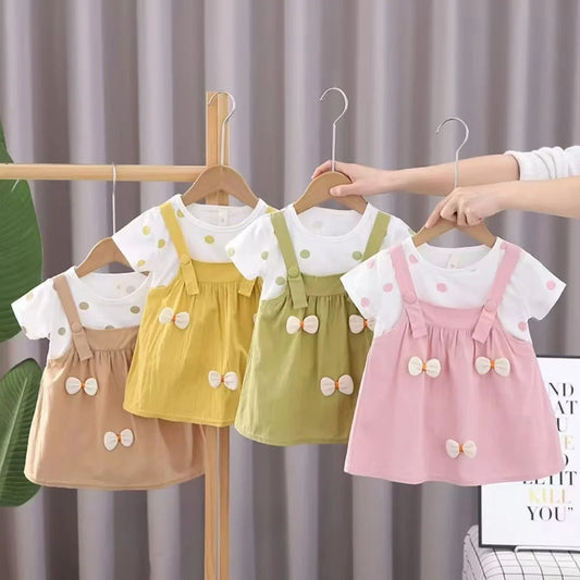 Baby Girl Polka Dot Dress – Summer Outfit with 3D Bow, Sweet Birthday Party Dress for Toddlers