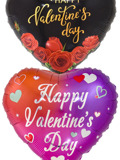 10pcs 18inch Happy Valentine's Day Heart Foil Balloons Helium Balloon Valentine's Day Party Decorations