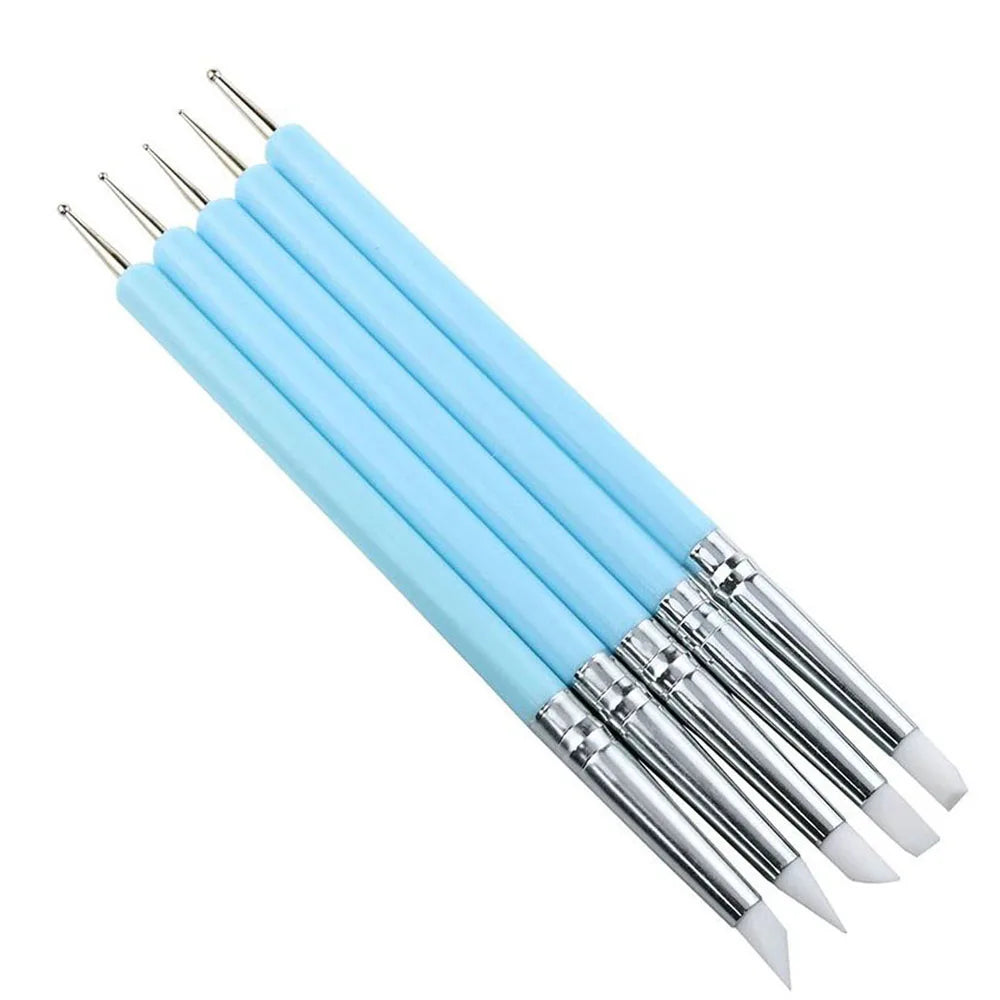4/6/10Pcs Set Nail Art Stamp Pen DIY Floral Butterfly Nail Graffiti Nail Dotting Tools Polishing Painting Drawing Manicure Tools