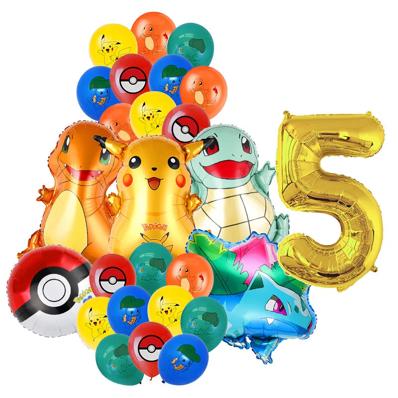 Classical Pikachu Birthday Party Decoration Set (Backdrop · Balloons · Tableware · Kids Event Supplies)
