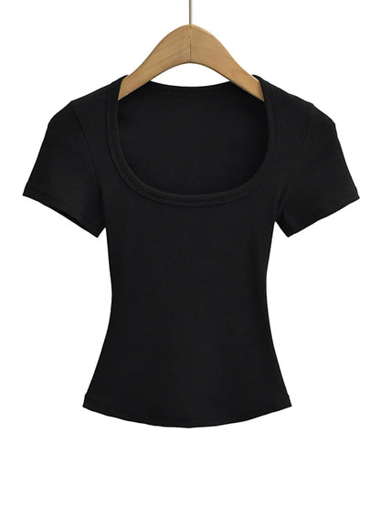 Women’s Square Collar Summer Crop Top